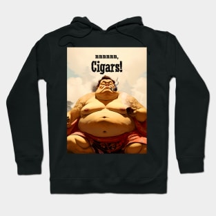 Puff Sumo: mmmmm, I Love Cigars on a Dark Background Hoodie